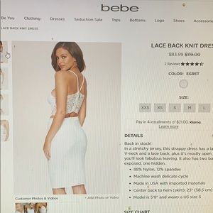 Bebe white lace dress